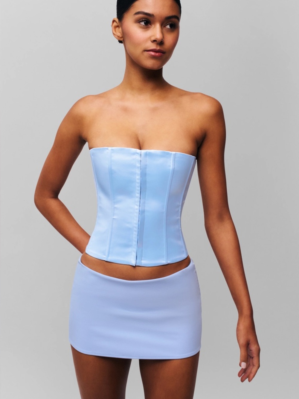 Danielle Guizio - light blue satin corset - Picture 2 of 4